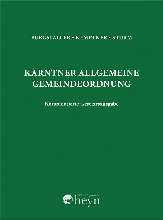Cover Kärntner Allgemeine Gemeindeordnung