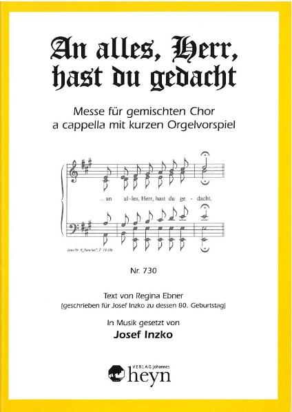 An alles Herr hast du gedacht - Cover